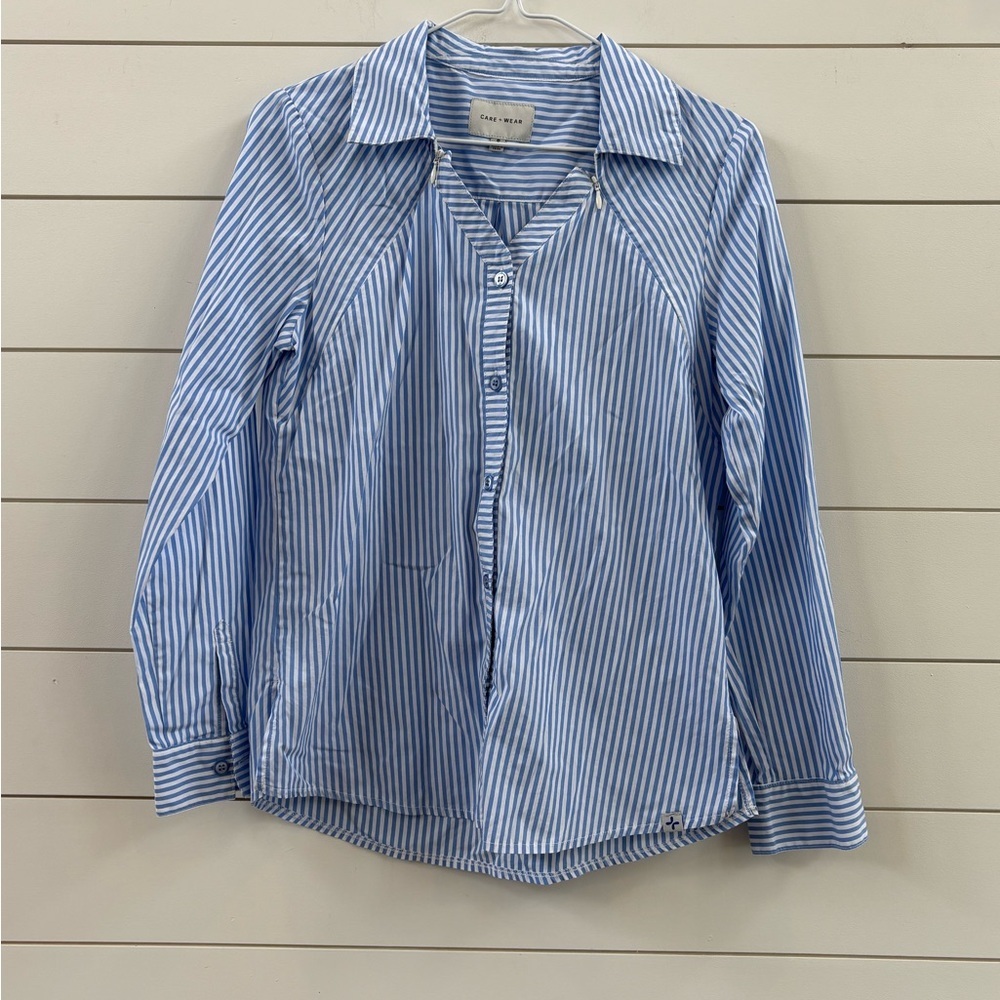 Care + Wear Light Blue Stripe Button-Down Shirt